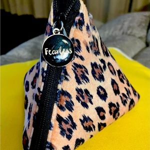 Velour triangle wristlet